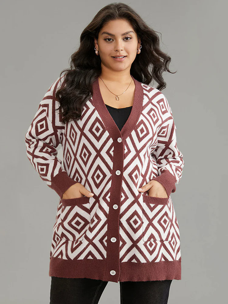 Supersoft Essentials Geometric Button Through Cardigan Supersoft Essentials Geometric Button Through Cardigan