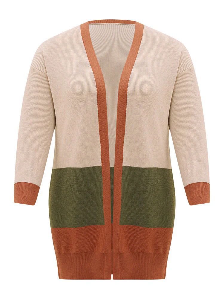 Colorblock Contrast Split Side Cardigan Colorblock Contrast Split Side Cardigan