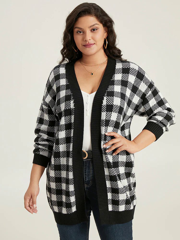 Supersoft Essentials Plaid Elastic Cuffs Cardigan Supersoft Essentials Plaid Elastic Cuffs Cardigan