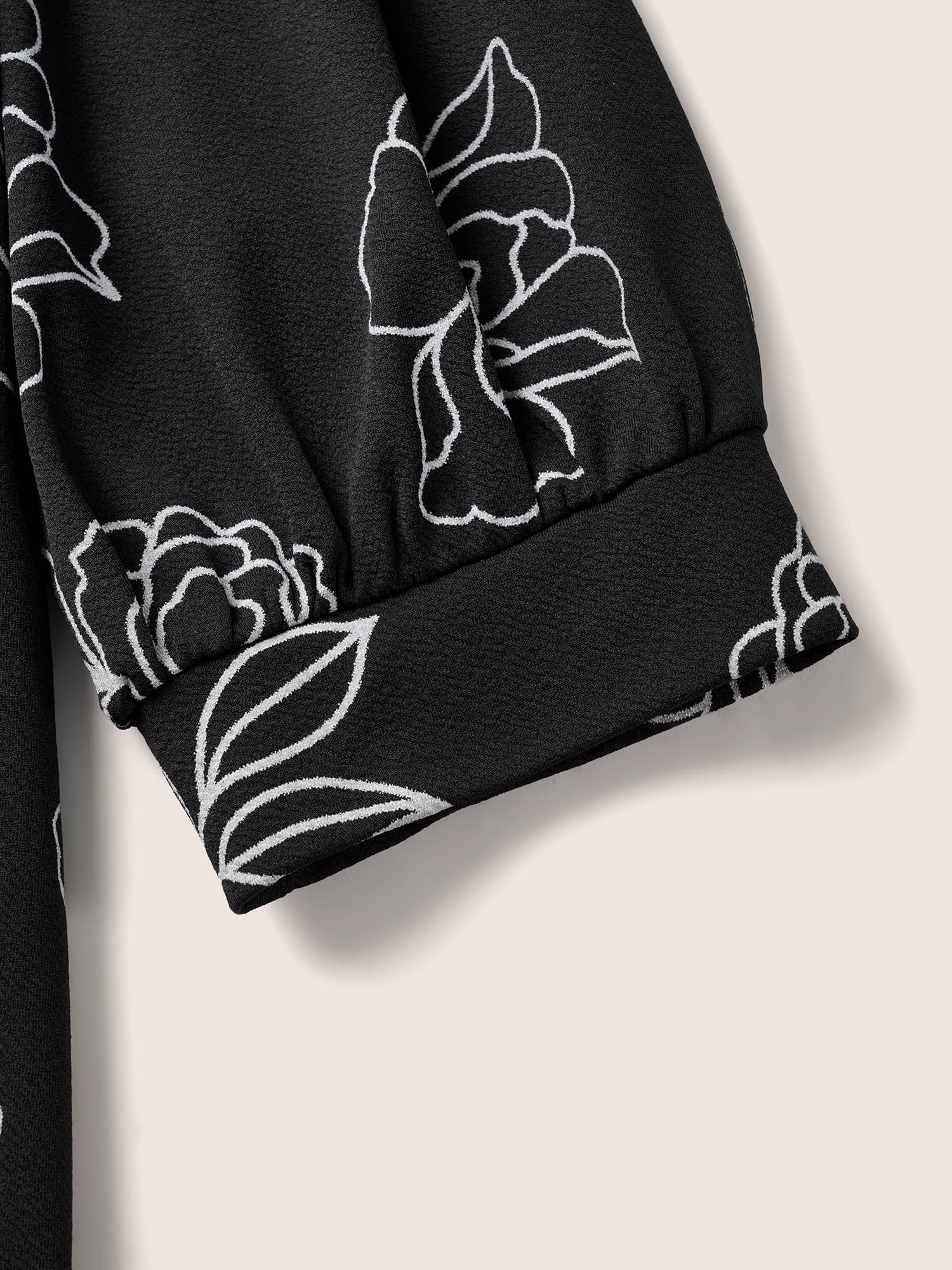 Floral Print Crew Neck Lantern Sleeve T-shirt Floral Print Crew Neck Lantern Sleeve T-shirt