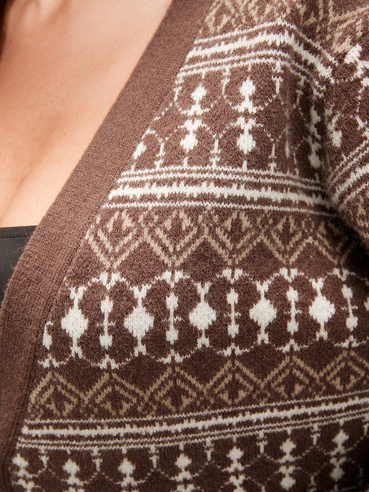 Bandana Contrast Super Soft Knit Pocket Open Front Cardigan Bandana Contrast Super Soft Knit Pocket Open Front Cardigan