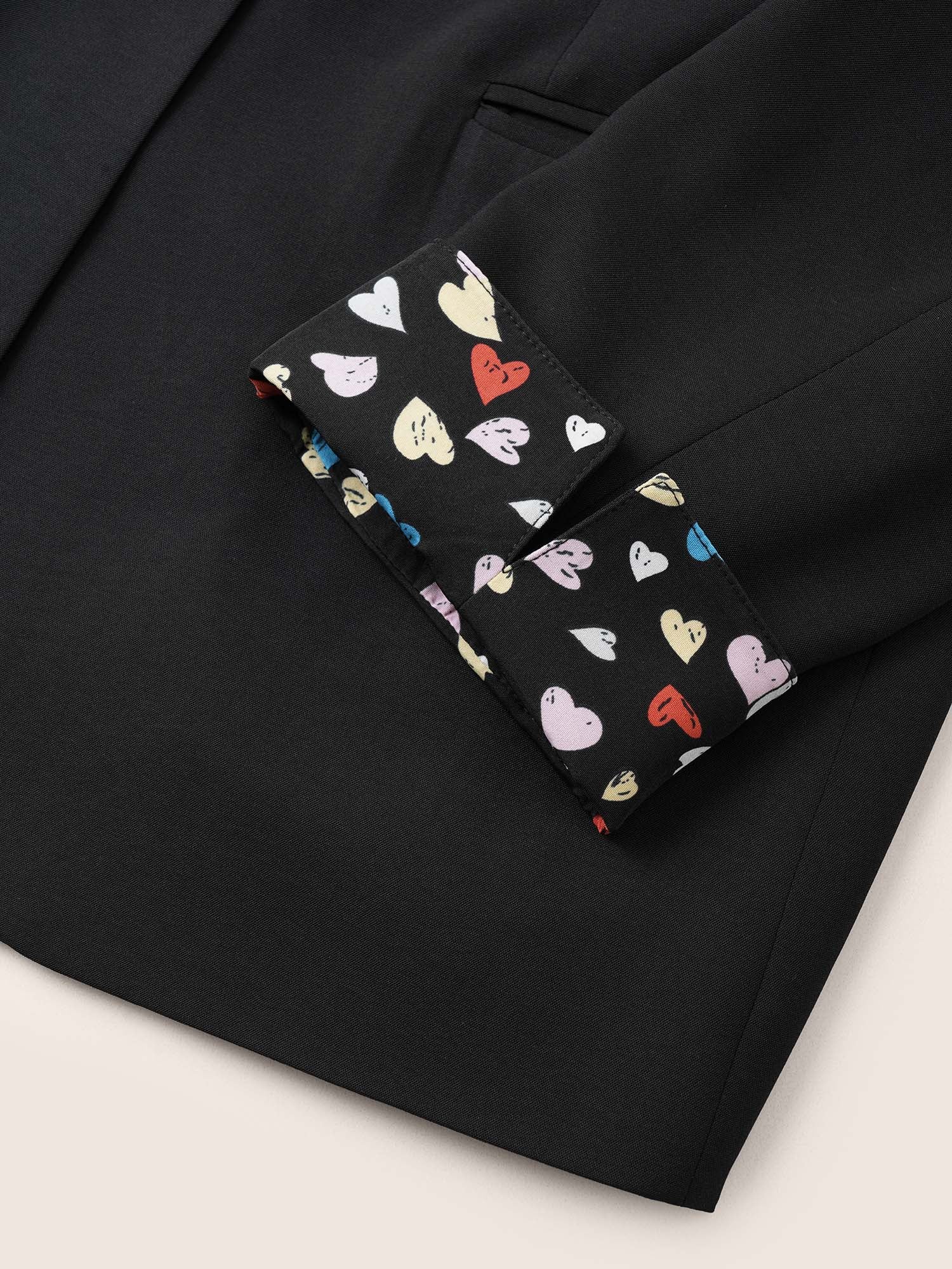 Colour Heart Lined Suit Collar Pocket Blazer Colour Heart Lined Suit Collar Pocket Blazer