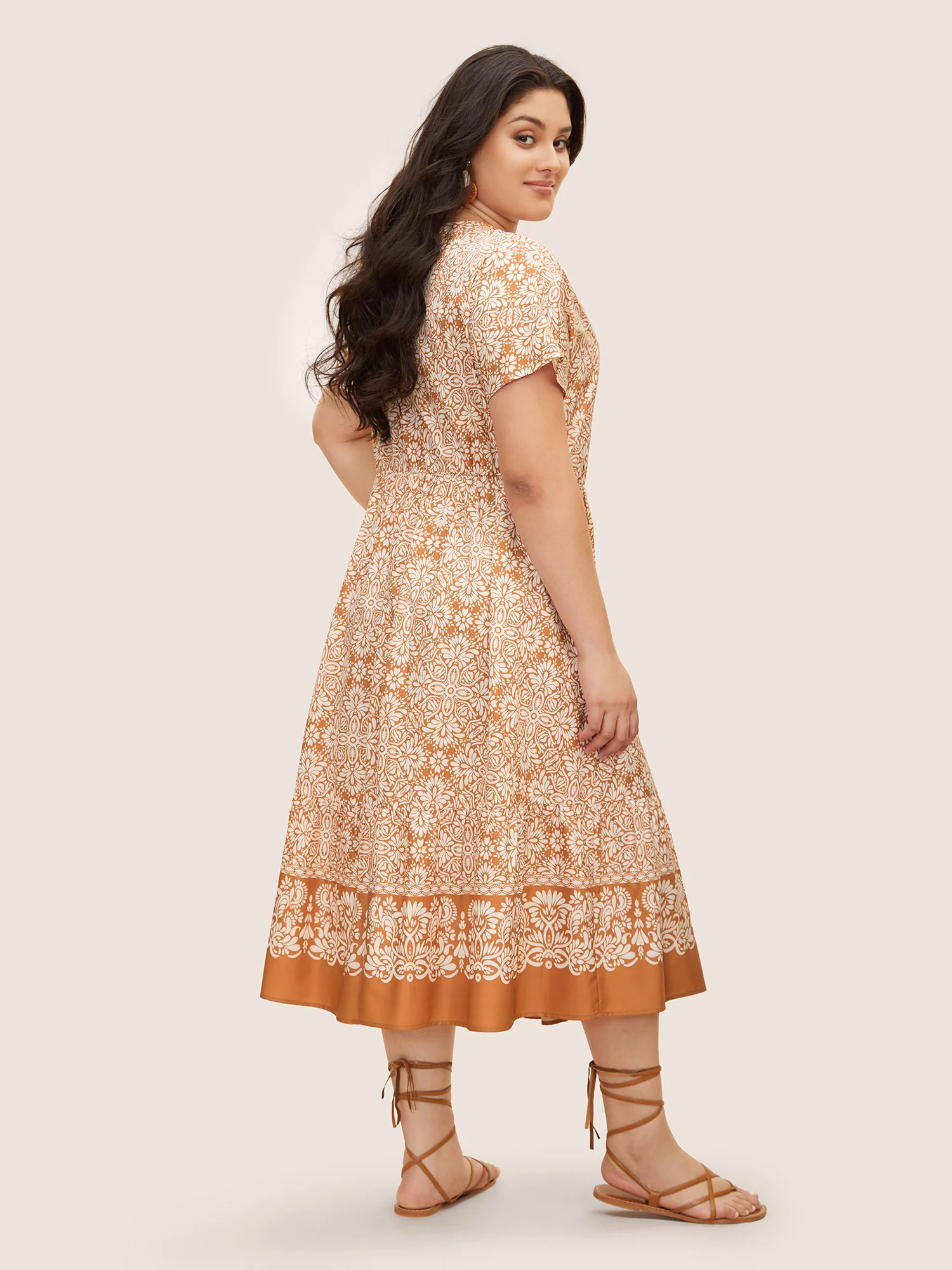 V Neck Bandana Dolman Sleeve Midi Dress V Neck Bandana Dolman Sleeve Midi Dress