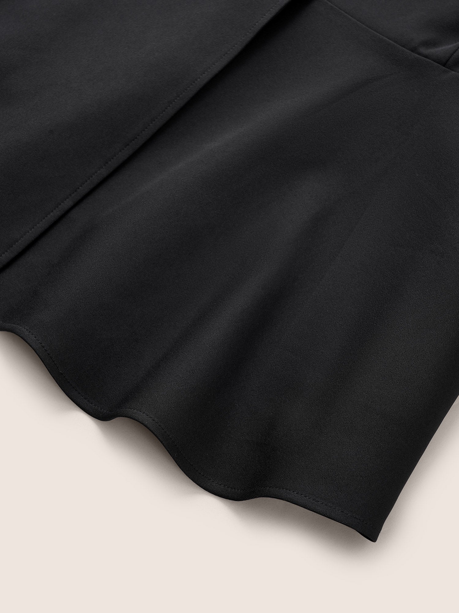 Plain Flutter Hem Button Through Sleeveless Blazer Plain Flutter Hem Button Through Sleeveless Blazer