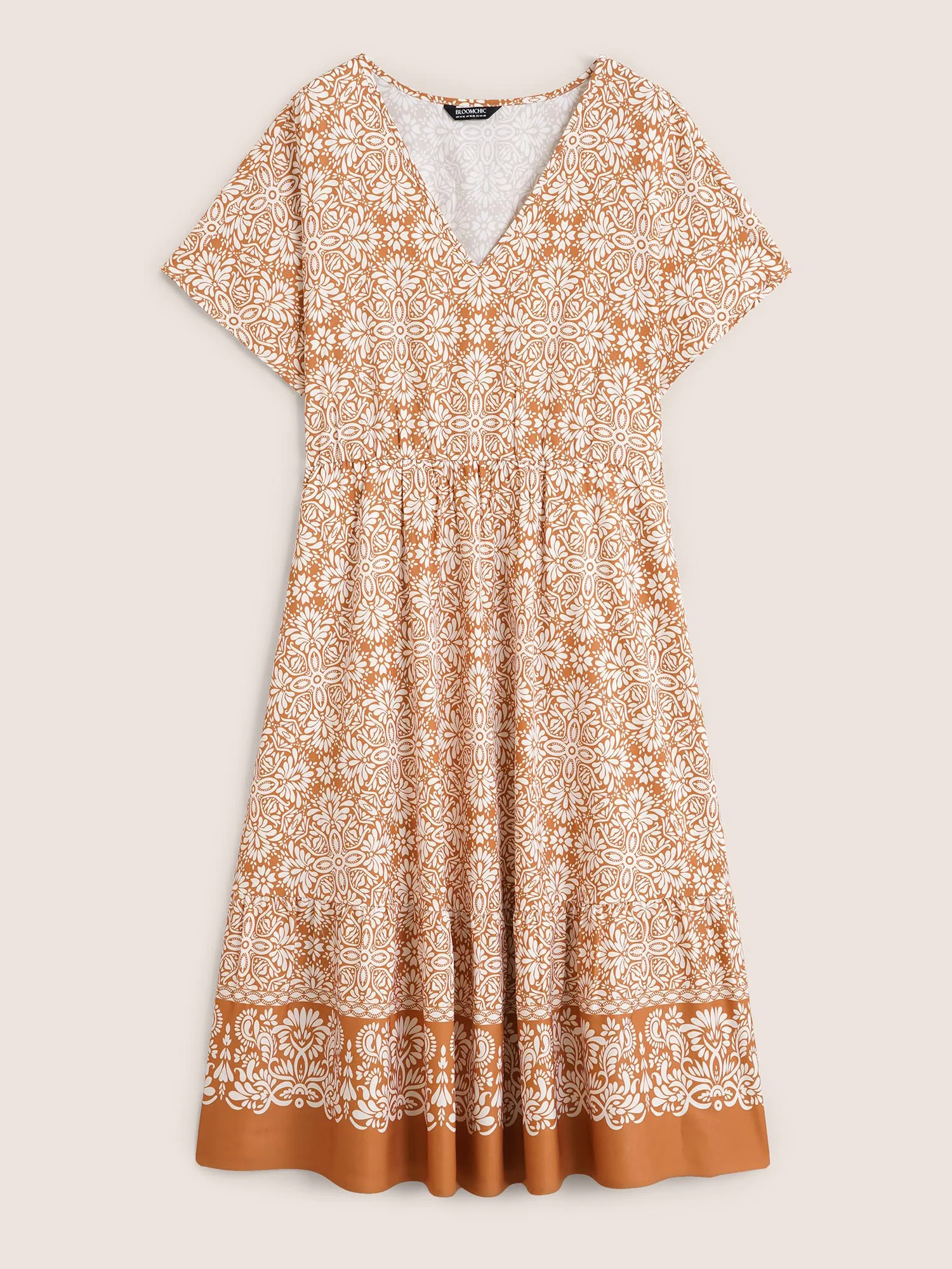 V Neck Bandana Dolman Sleeve Midi Dress V Neck Bandana Dolman Sleeve Midi Dress