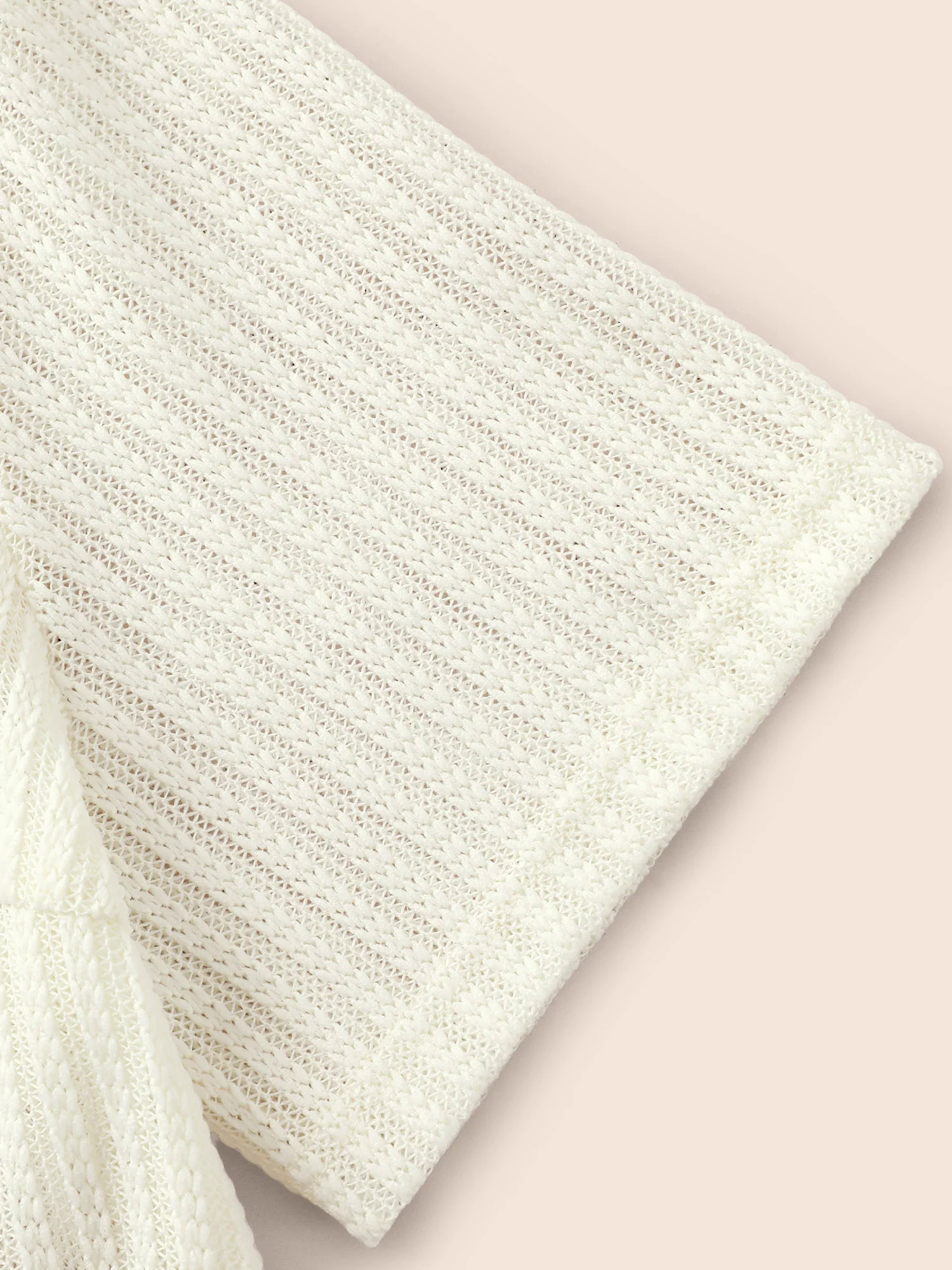 Round Neck Pointelle Knit T-shirt Round Neck Pointelle Knit T-shirt