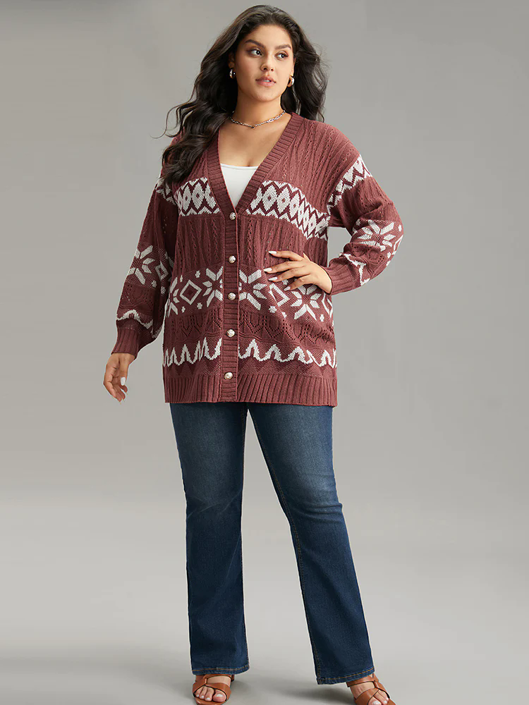 Bandana Print Eyelet Metal Button Fly Cardigan Bandana Print Eyelet Metal Button Fly Cardigan