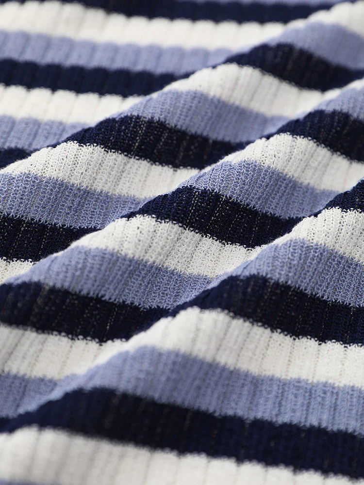 Contrast Striped Rib Knit Button Through Cardigan Contrast Striped Rib Knit Button Through Cardigan