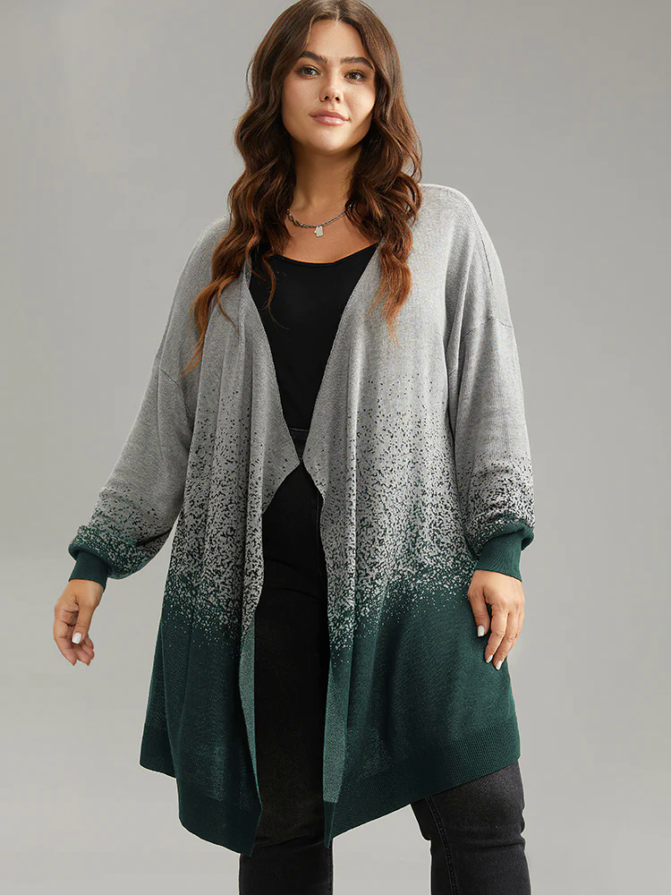 Ombre Asymmetrical Open Front Cardigan Ombre Asymmetrical Open Front Cardigan
