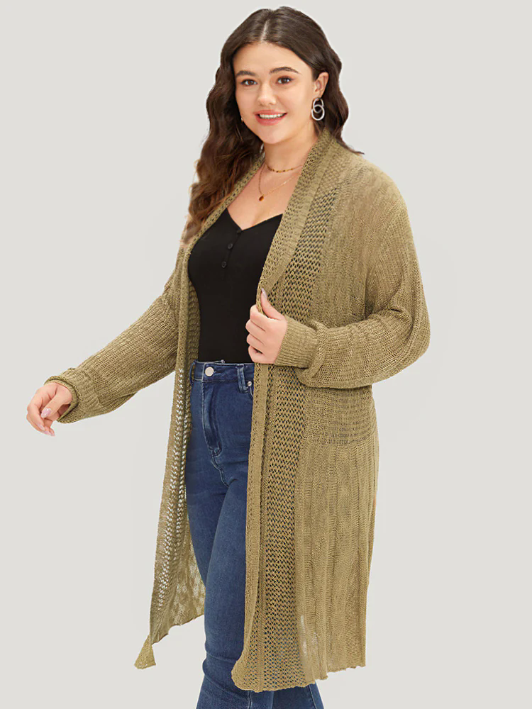 Lapel Collar Open Front Tunic Drape Cardigan Lapel Collar Open Front Tunic Drape Cardigan