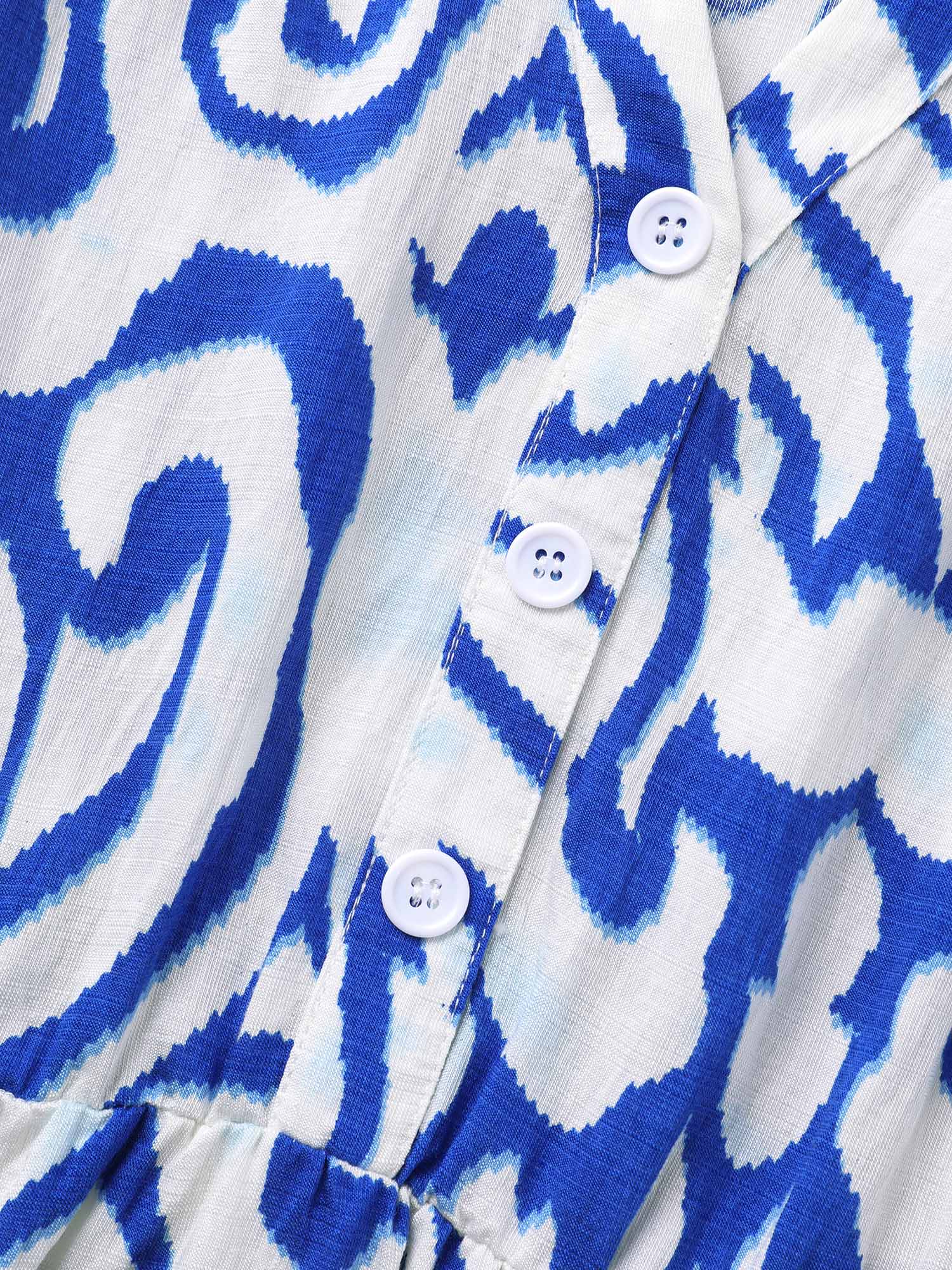Boho Print Button Detail Cuffed Sleeve Dress Boho Print Button Detail Cuffed Sleeve Dress