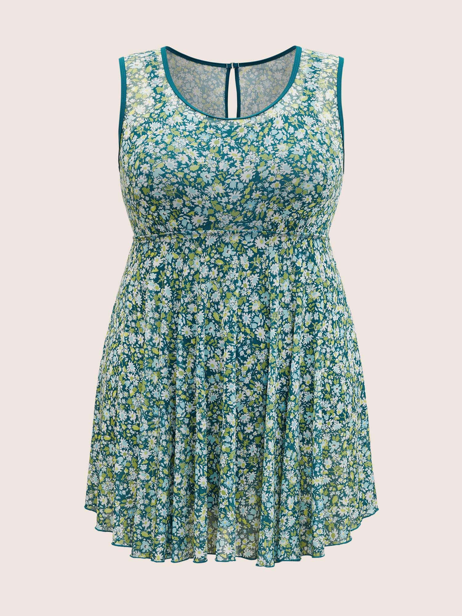 Ditsy Floral Round Neck Cut Out Swim Dress Ditsy Floral Round Neck Cut Out Swim Dress