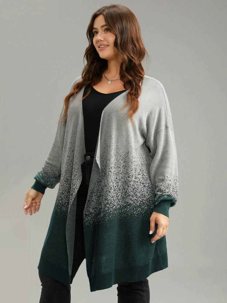 Ombre Asymmetrical Open Front Cardigan Ombre Asymmetrical Open Front Cardigan