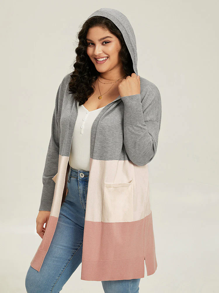 Supersoft Essentials Hooded Contrast Pocket Cardigan Supersoft Essentials Hooded Contrast Pocket Cardigan