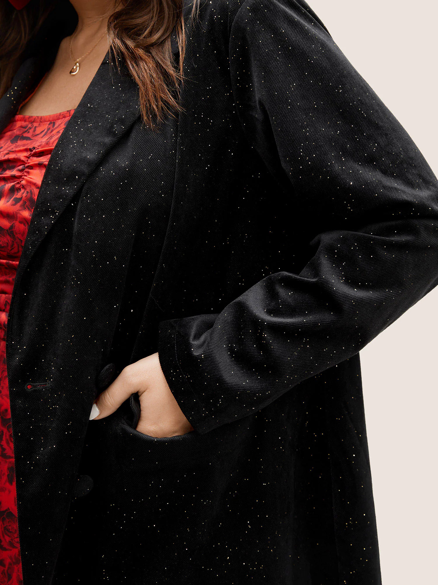 Galaxy Glitter Pocket Suit Collar Blazer Galaxy Glitter Pocket Suit Collar Blazer