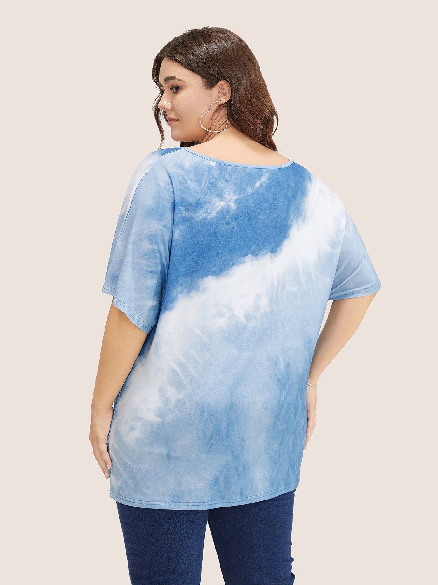 Tie Dye Drop Shoulder V Neck T-shirt Tie Dye Drop Shoulder V Neck T-shirt