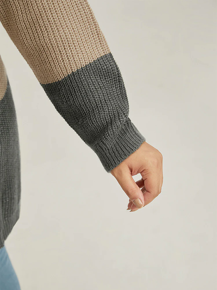 Colorblock Contrast Open Front Cardigan Colorblock Contrast Open Front Cardigan