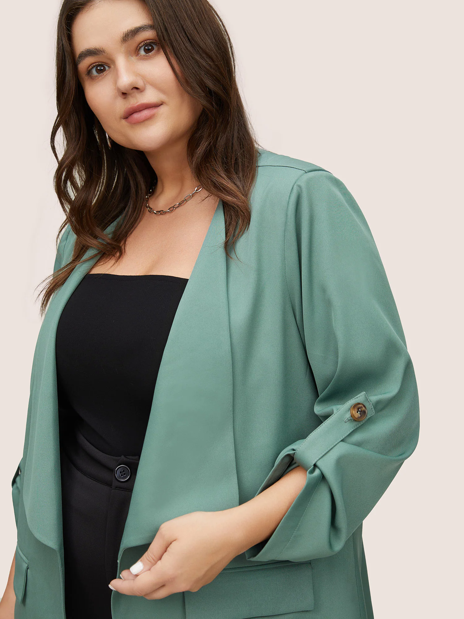 Lapel Collar Flap Pocket Tab Sleeve Blazer Lapel Collar Flap Pocket Tab Sleeve Blazer
