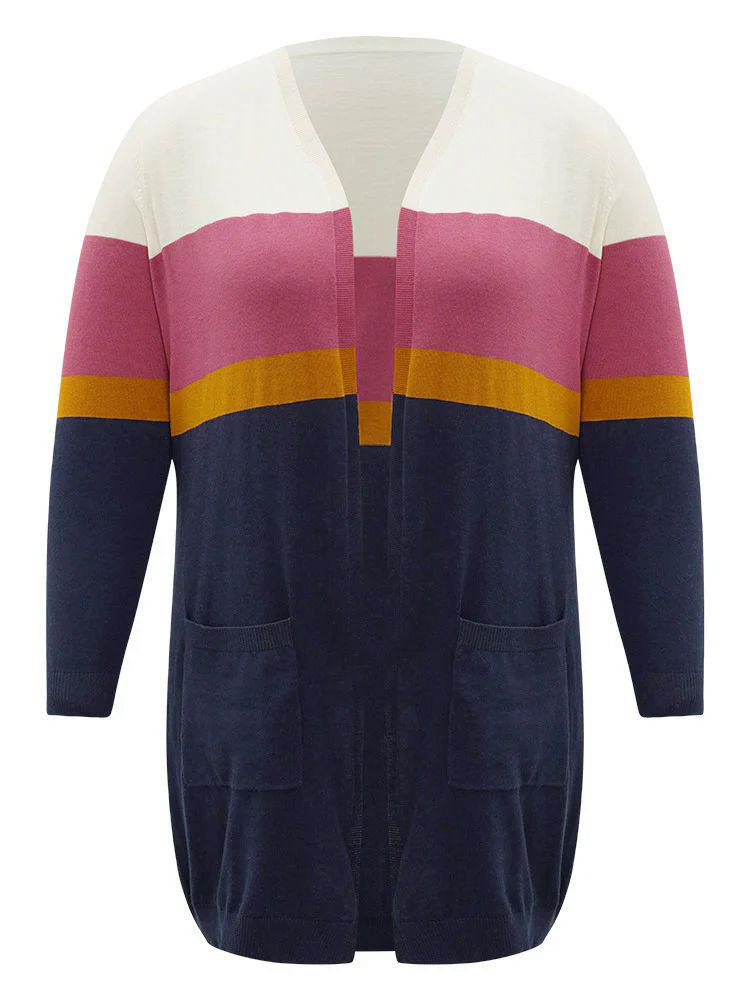 Supersoft Essentials Contrast Open Front Tunic Cardigan Supersoft Essentials Contrast Open Front Tunic Cardigan
