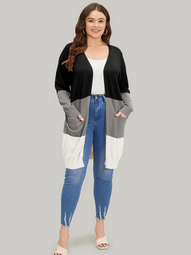 Supersoft Essentials Colorblock Pocket Tunic Cardigan Supersoft Essentials Colorblock Pocket Tunic Cardigan