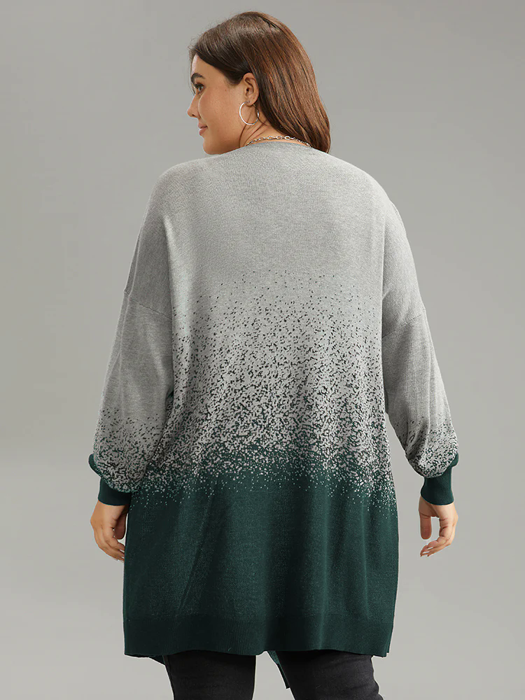 Ombre Asymmetrical Open Front Cardigan Ombre Asymmetrical Open Front Cardigan
