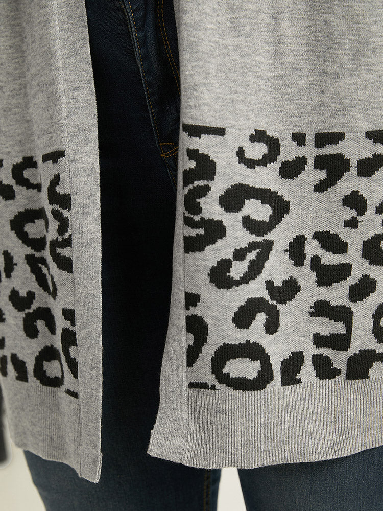 Supersoft Essentials Leopard Contrast Elastic Cuffs Pullover Supersoft Essentials Leopard Contrast Elastic Cuffs Pullover