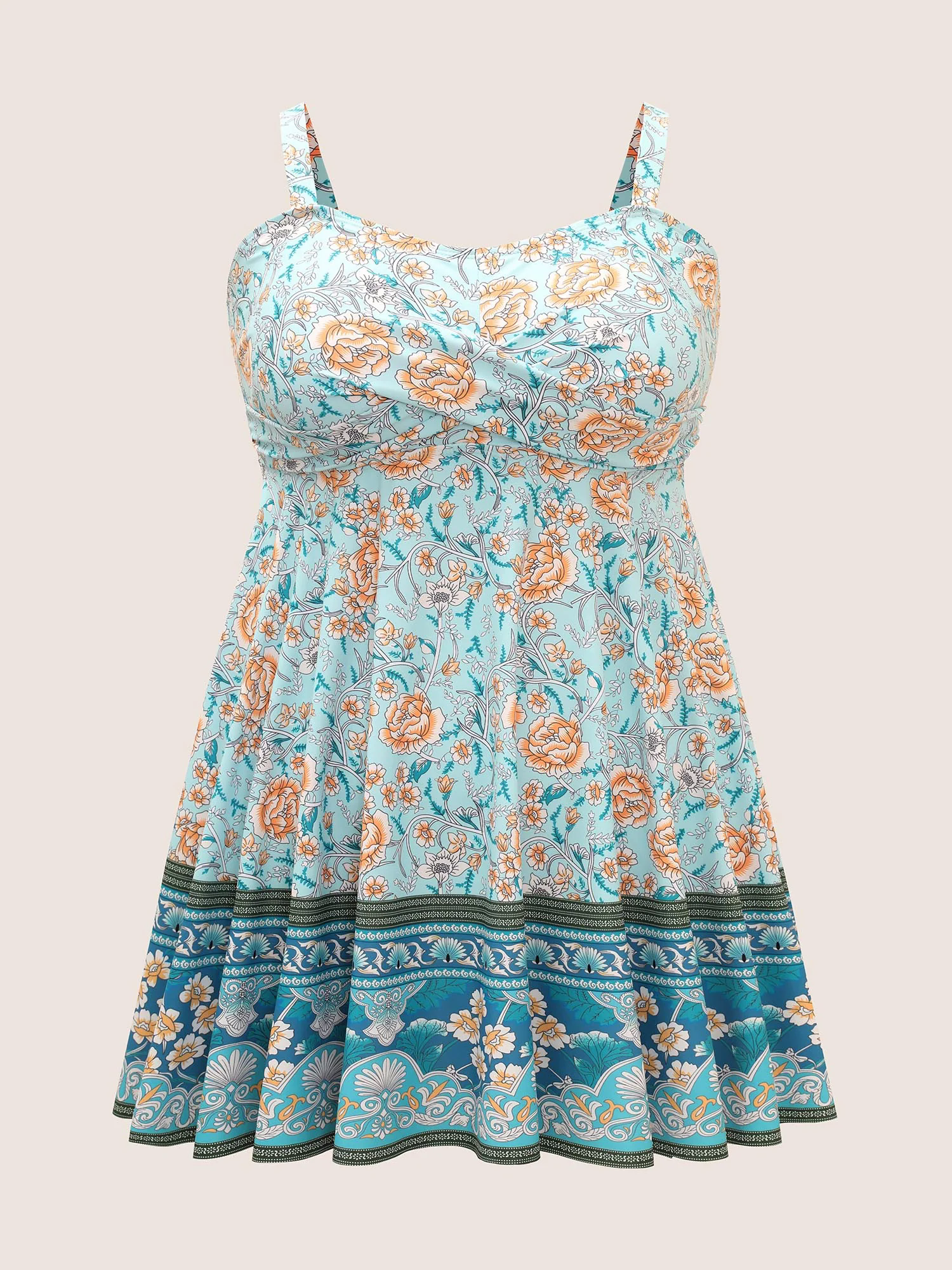 Bandana Print Crossover Adjustable Straps Swim Dress Bandana Print Crossover Adjustable Straps Swim Dress