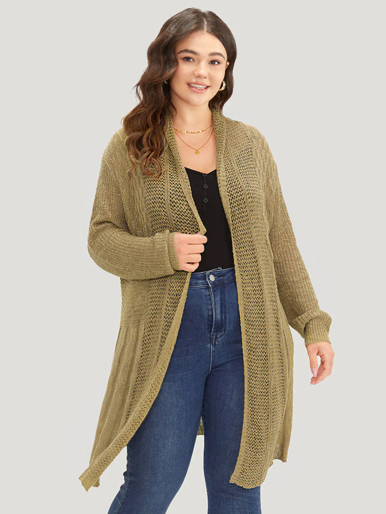 Lapel Collar Open Front Tunic Drape Cardigan Lapel Collar Open Front Tunic Drape Cardigan