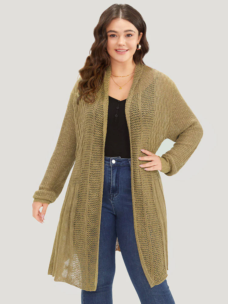 Lapel Collar Open Front Tunic Drape Cardigan Lapel Collar Open Front Tunic Drape Cardigan