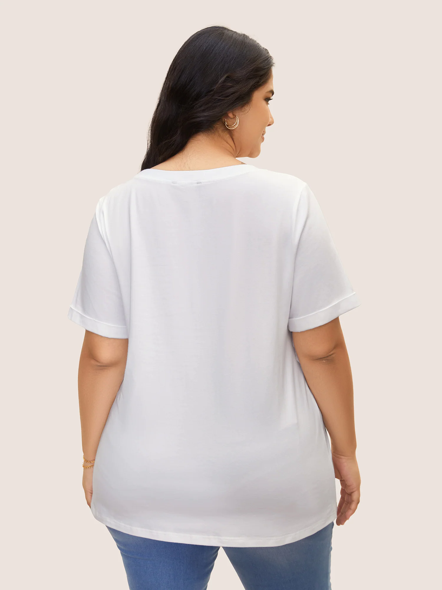 Cotton Natural Flowers Print Round Neck T-shirt Cotton Natural Flowers Print Round Neck T-shirt