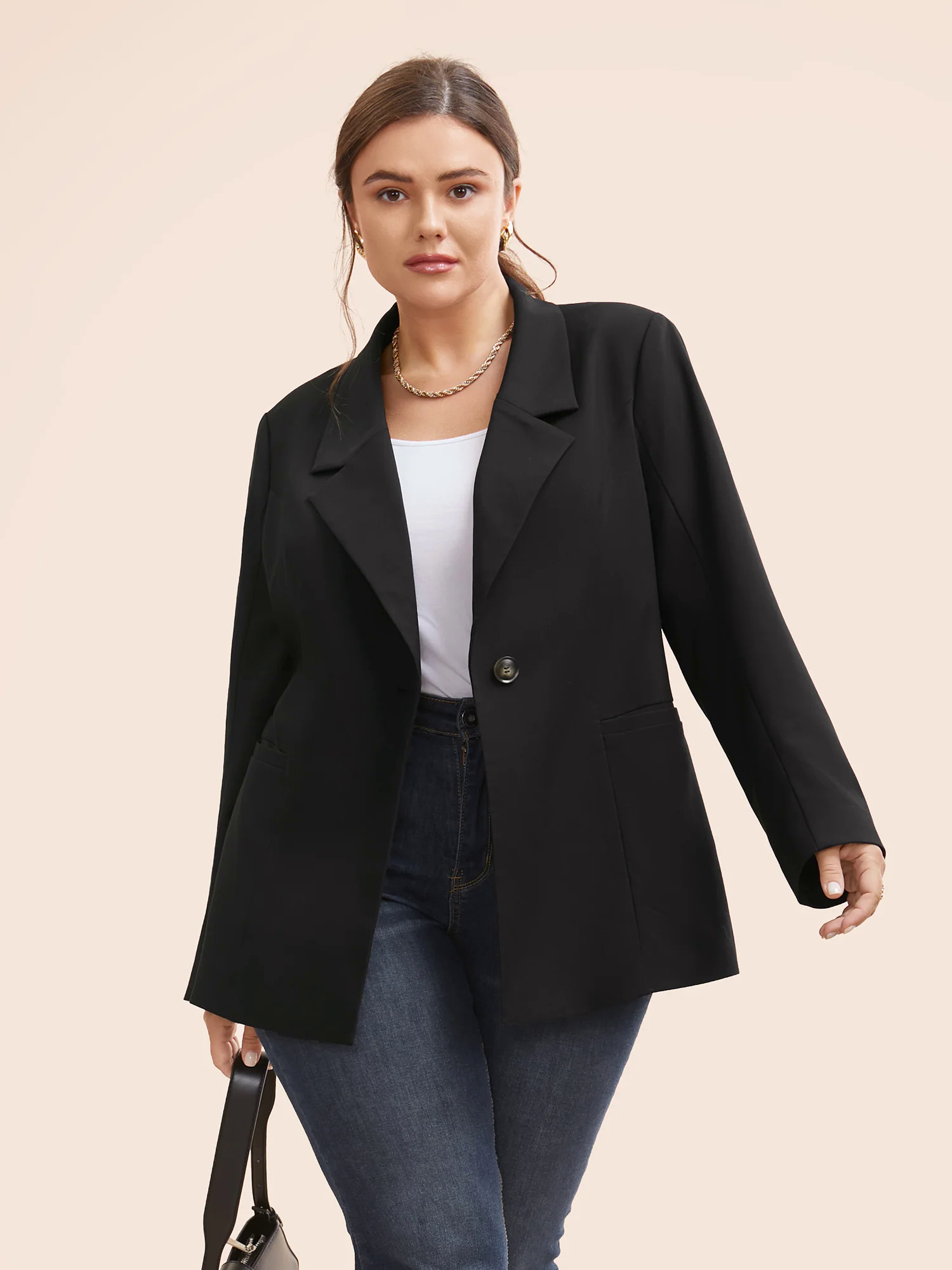 Suit Collar Single Flap Pocket Blazer Suit Collar Single Flap Pocket Blazer