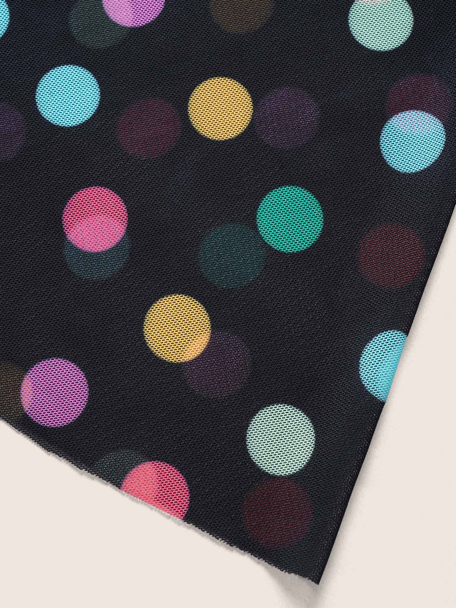Overlap Collar Colored Polka Dot Swim Dress Overlap Collar Colored Polka Dot Swim Dress