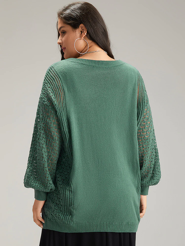 Solid Hollow Out Button Through Cardigan Solid Hollow Out Button Through Cardigan