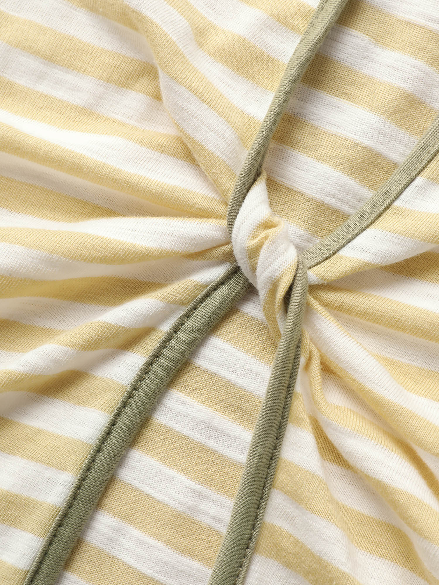 Striped Round Neck Twist Backless T-shirt Striped Round Neck Twist Backless T-shirt