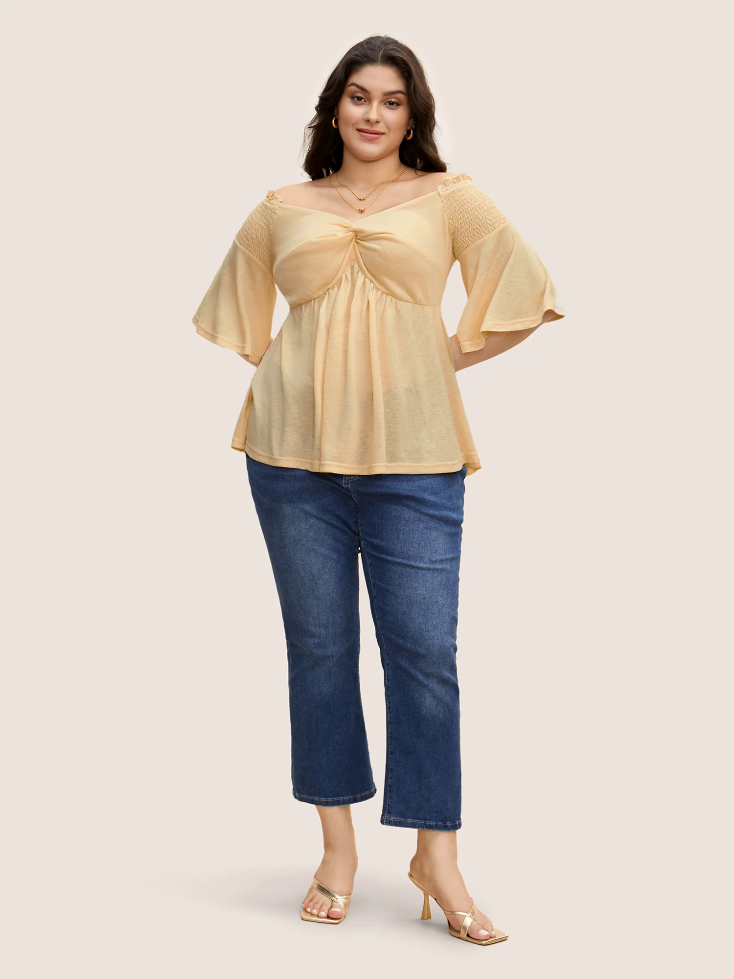 One Shoulder Neck Shirred Twist Front T-shirt One Shoulder Neck Shirred Twist Front T-shirt