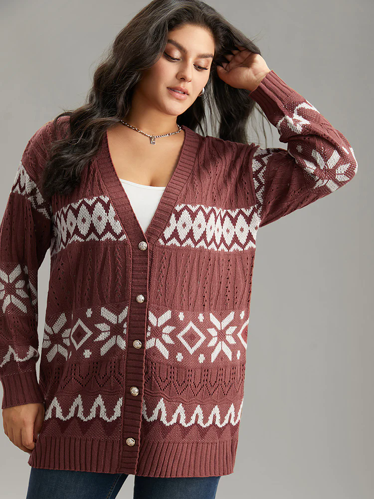 Bandana Print Eyelet Metal Button Fly Cardigan Bandana Print Eyelet Metal Button Fly Cardigan