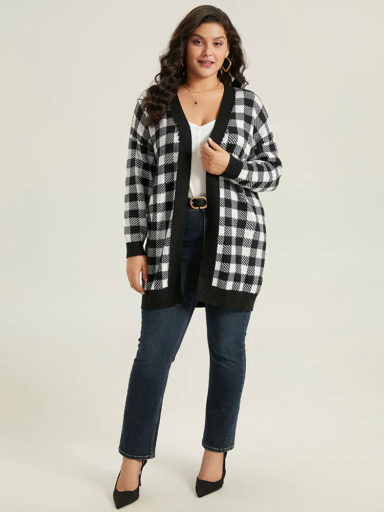 Supersoft Essentials Plaid Elastic Cuffs Cardigan Supersoft Essentials Plaid Elastic Cuffs Cardigan