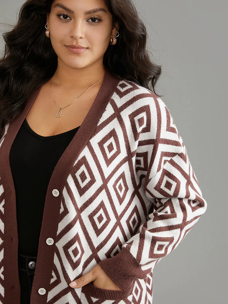 Supersoft Essentials Geometric Button Through Cardigan Supersoft Essentials Geometric Button Through Cardigan