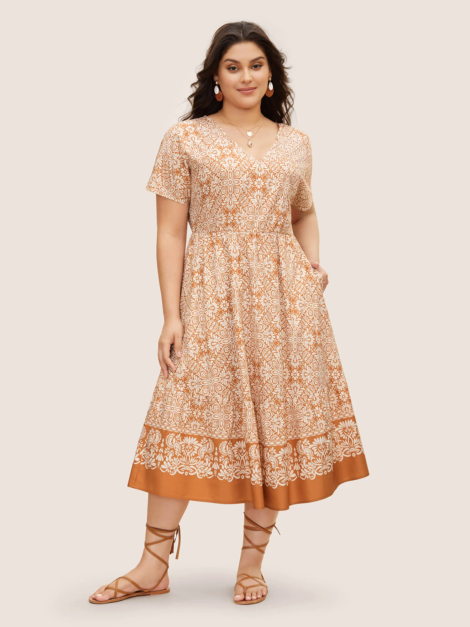 V Neck Bandana Dolman Sleeve Midi Dress V Neck Bandana Dolman Sleeve Midi Dress