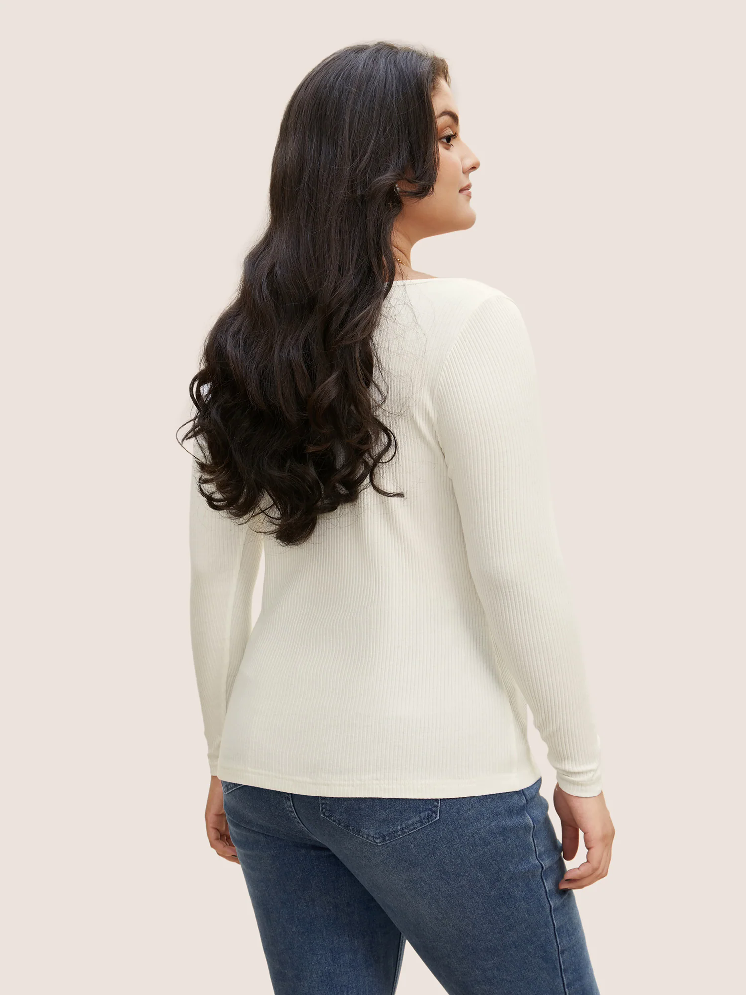 Cotton Asymmetrical Neck  Tucked Seam Knit T-shirt Cotton Asymmetrical Neck  Tucked Seam Knit T-shirt