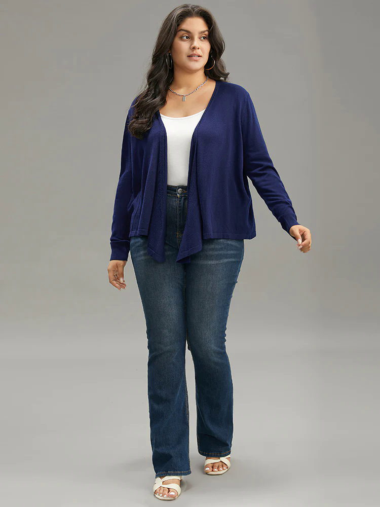 Supersoft Essentials Asymmetrical Hem Elastic Cuffs Cardigan Supersoft Essentials Asymmetrical Hem Elastic Cuffs Cardigan
