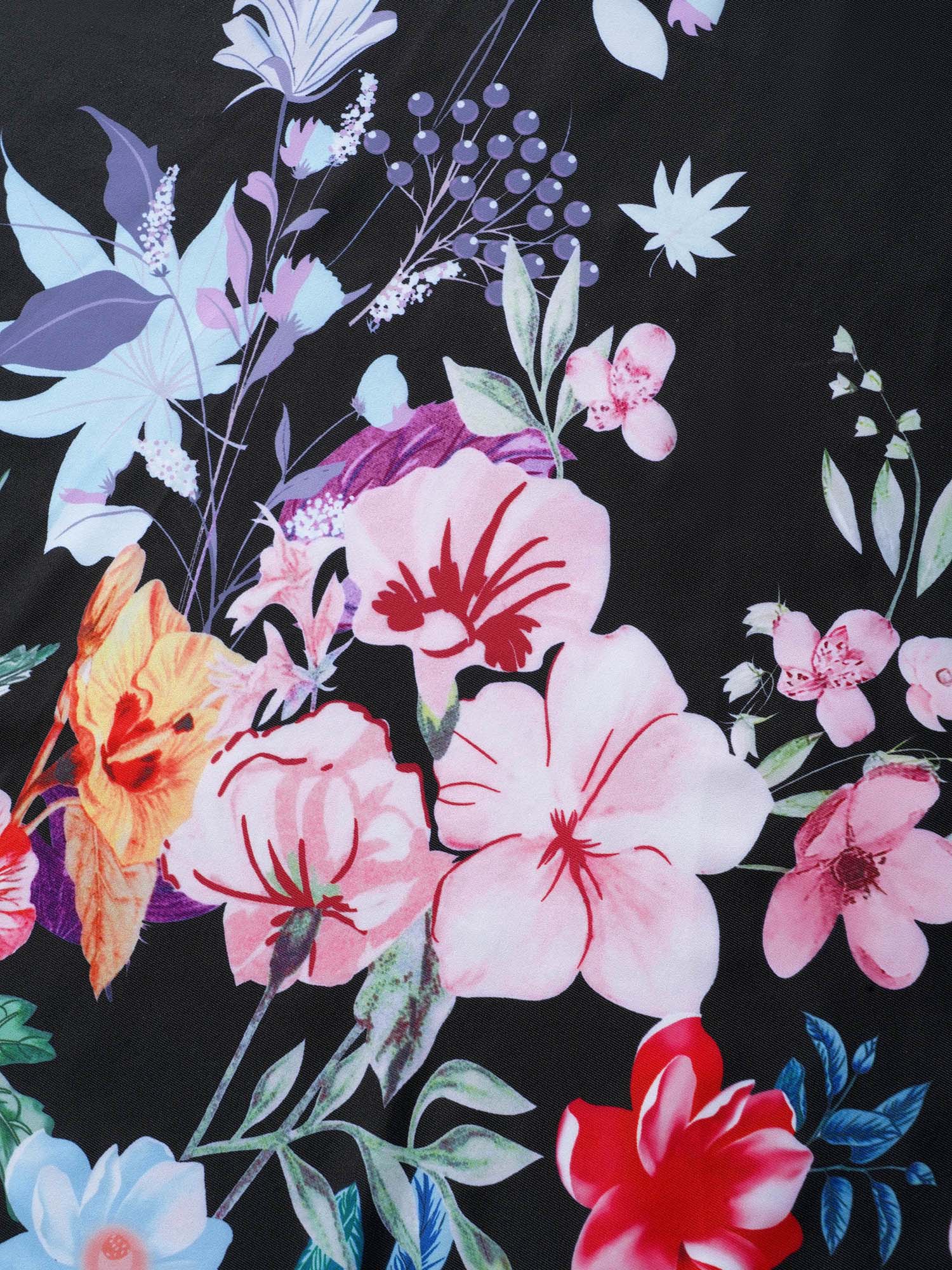 Overlap Collar Natural Flowers Gathered Swim Dress Overlap Collar Natural Flowers Gathered Swim Dress