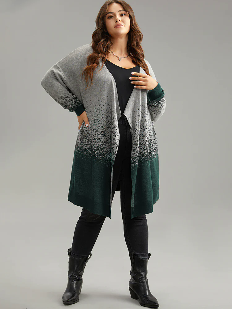 Ombre Asymmetrical Open Front Cardigan Ombre Asymmetrical Open Front Cardigan