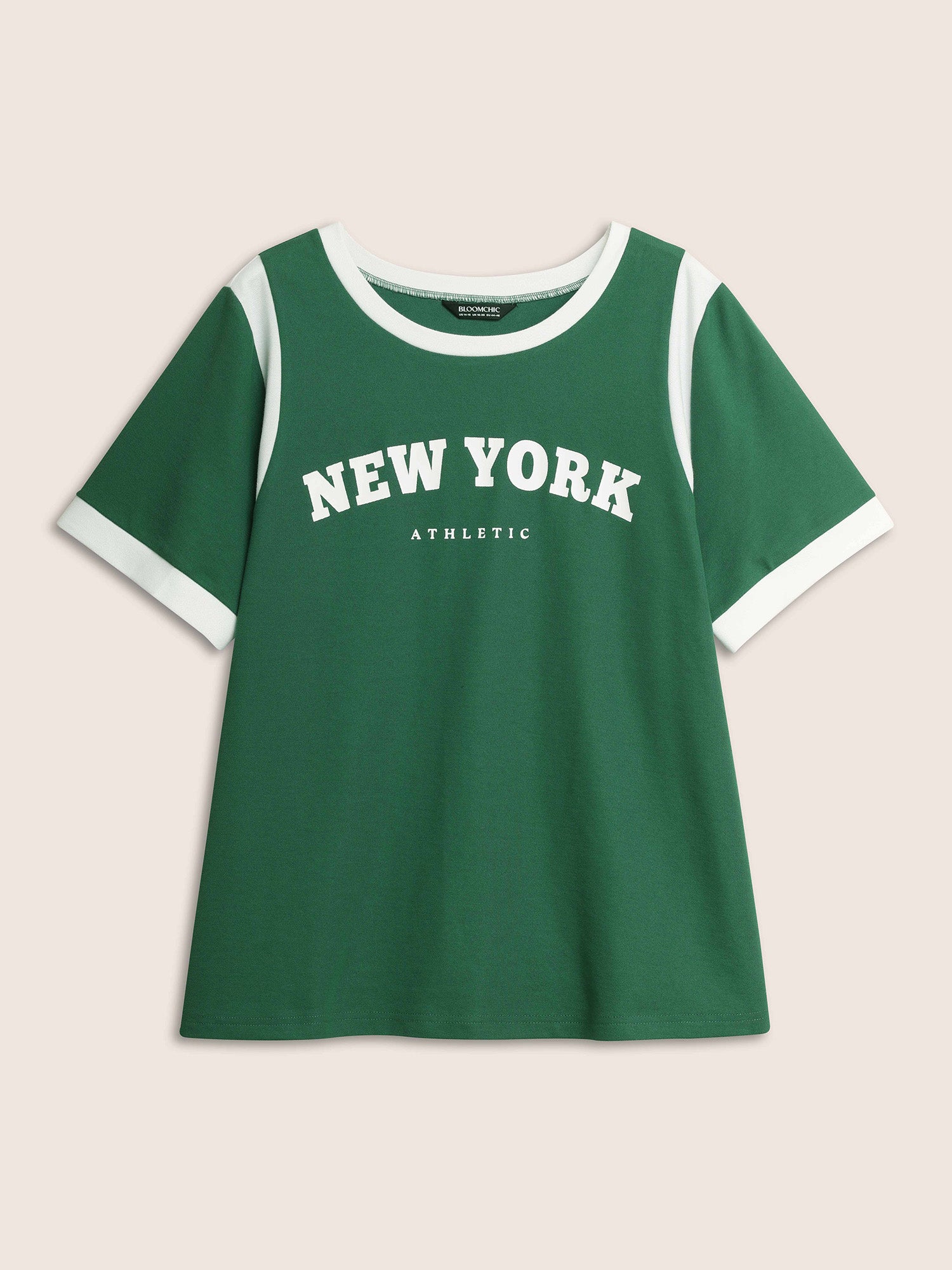 Contrast Letter Print Round Neck T-shirt Contrast Letter Print Round Neck T-shirt