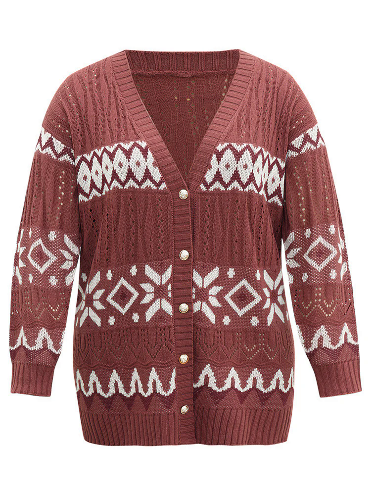 Bandana Print Eyelet Metal Button Fly Cardigan Bandana Print Eyelet Metal Button Fly Cardigan