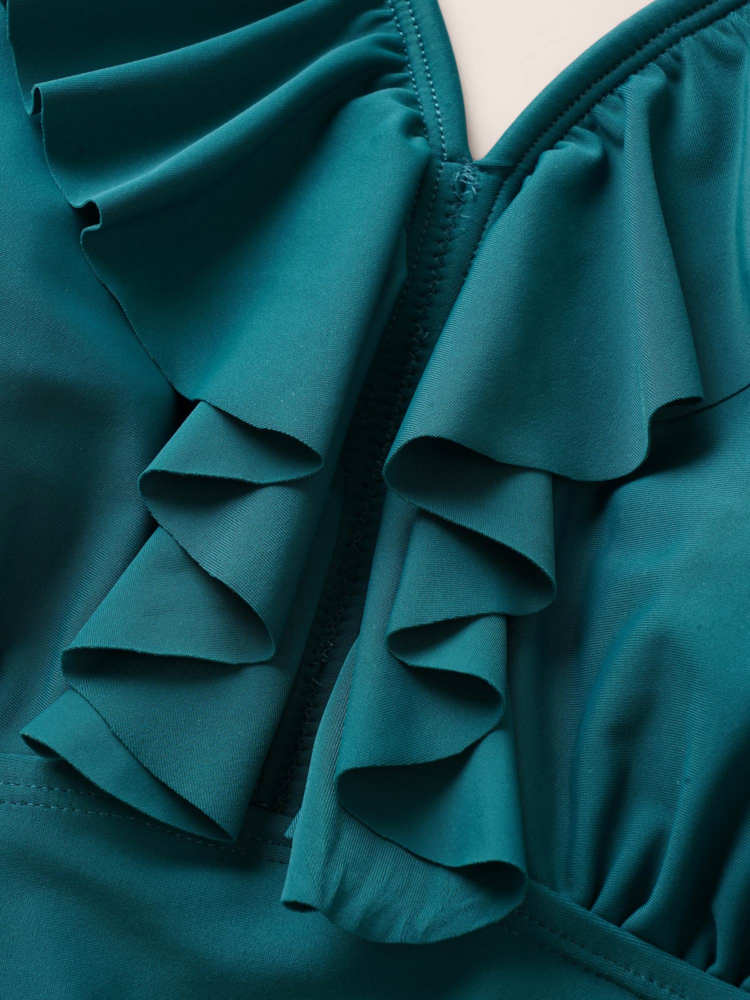 Geometric Patchwork See Through Ruffles Swim Dress Geometric Patchwork See Through Ruffles Swim Dress