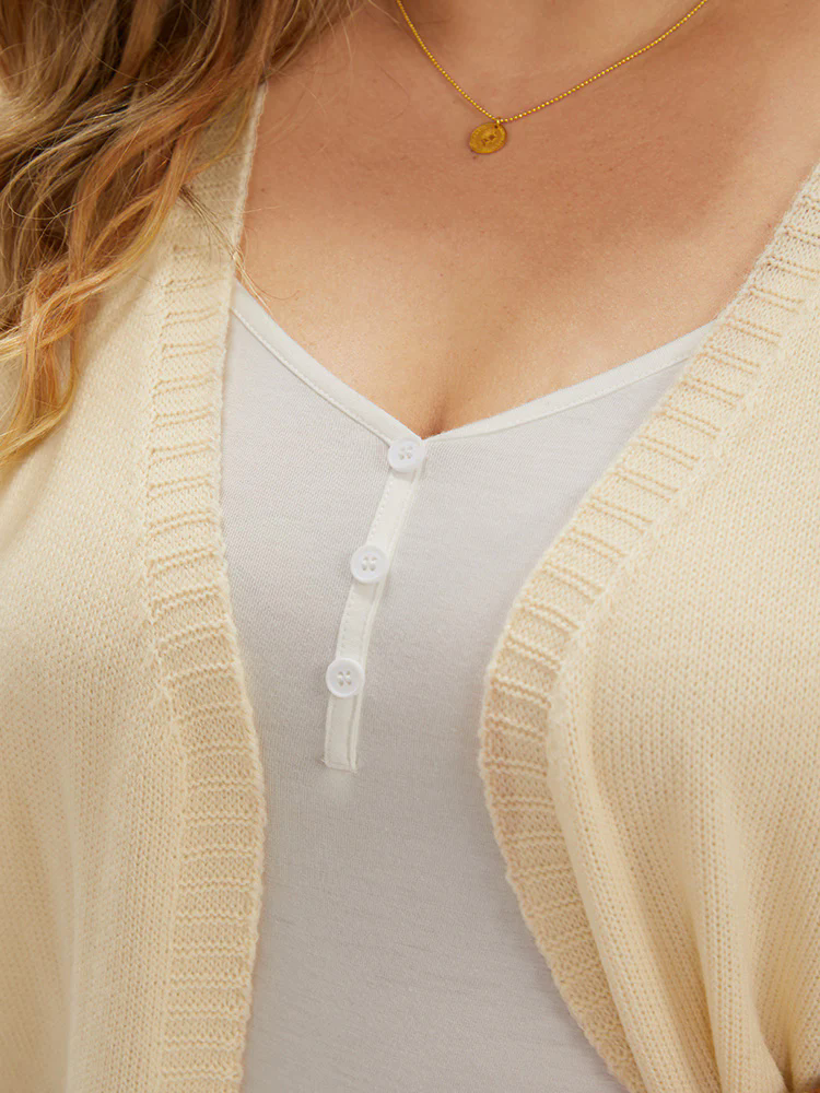 Striped Contrast Open Front Cardigan Striped Contrast Open Front Cardigan