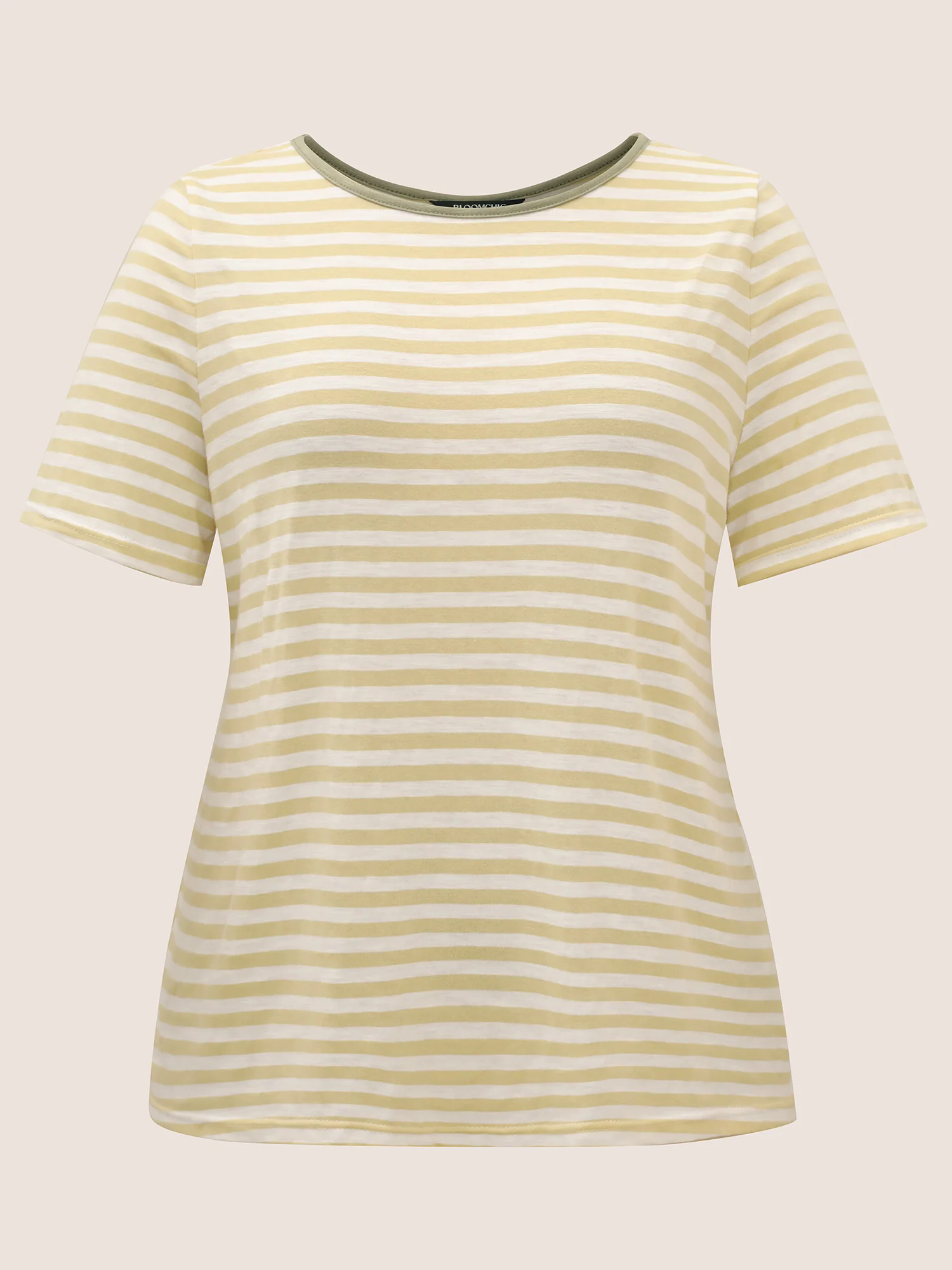 Striped Round Neck Twist Backless T-shirt Striped Round Neck Twist Backless T-shirt