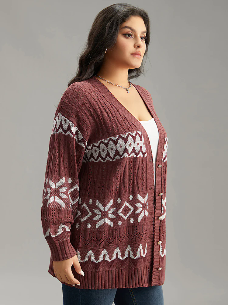 Bandana Print Eyelet Metal Button Fly Cardigan Bandana Print Eyelet Metal Button Fly Cardigan