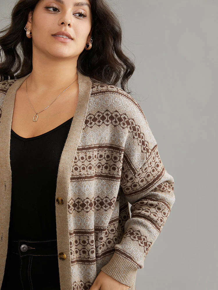Supersoft Essentials Geometric Pocket Jacquard Cardigan Supersoft Essentials Geometric Pocket Jacquard Cardigan